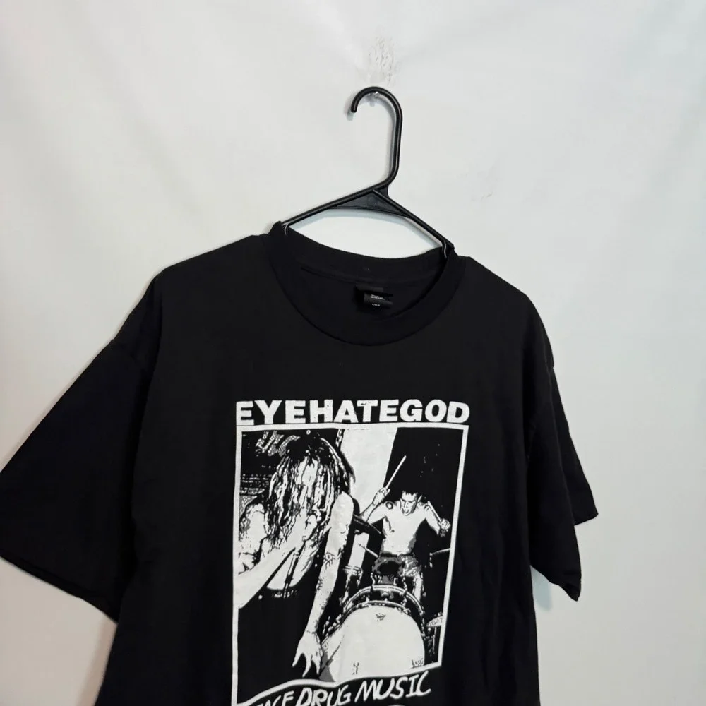 Eyehategod T-Shirt Mens Large Black Face Drug Music Sludge Stoner Doom Metal